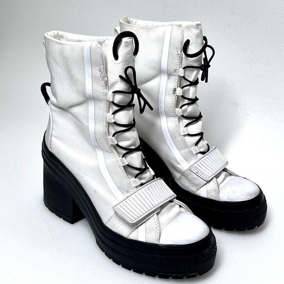 Converse Women's Chuck Taylor All Star Platform Heel Boot US 8.5 White GR 82 XX - Picture 1 of 12
